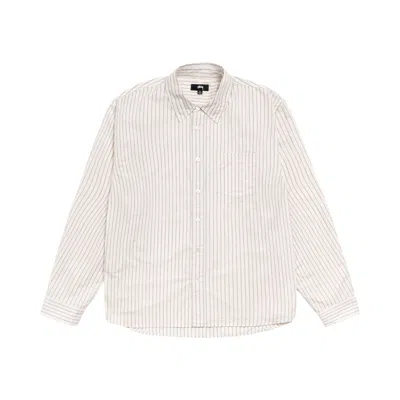 Pre-owned Stussy Standard Shirt 'natural Stripe' | White | Men's Size M