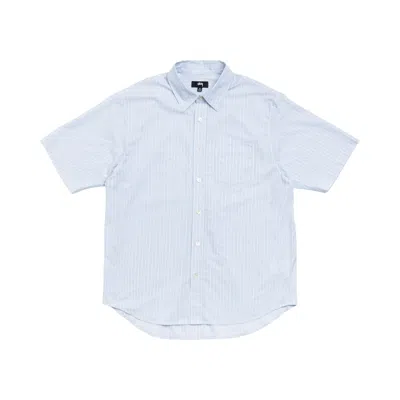 Pre-owned Stussy Standard Short-sleeve Shirt 'blue Stripe' | Men's Size Xxl