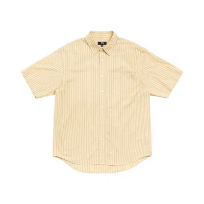 Pre-owned Stussy Standard Short-sleeve Shirt 'yellow Stripe' | Men's Size S