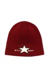 Stussy Star-motif Beanie Hat In Red