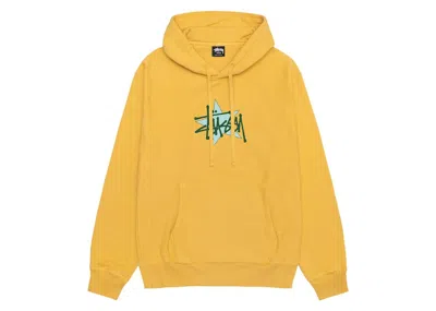 Pre-owned Stussy Star Pigment Dyed Hoodie In Honey