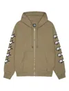 Stussy Star-print Zip-up Hoodie In Brown