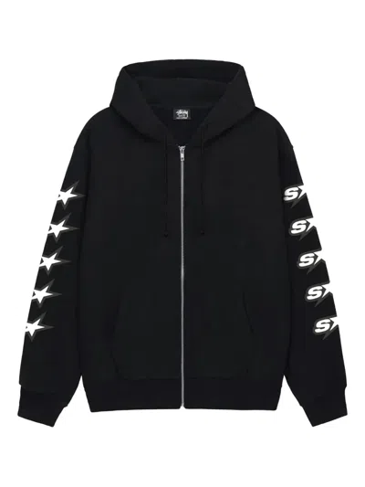 Stussy Star-sleeve Zip-up Hoodie In Multi