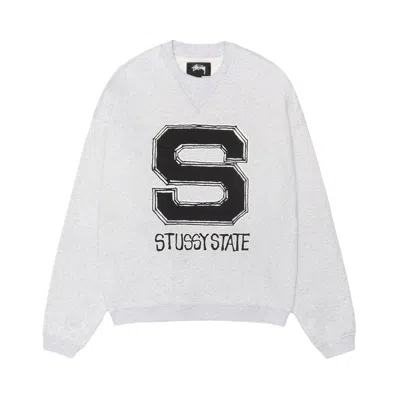 Pre-owned Stussy State Crew 'ash Heather' | Grey | Men's Size Xxl In Gray