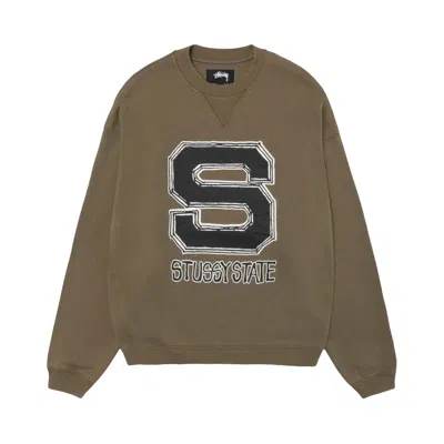Pre-owned Stussy State Crew 'olive' | Green | Men's Size M