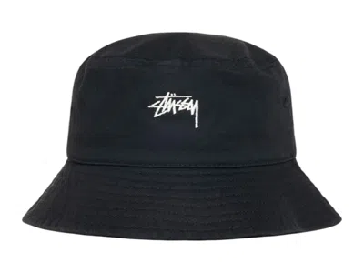 Pre-owned Stussy Stock Bucket Hat In Black