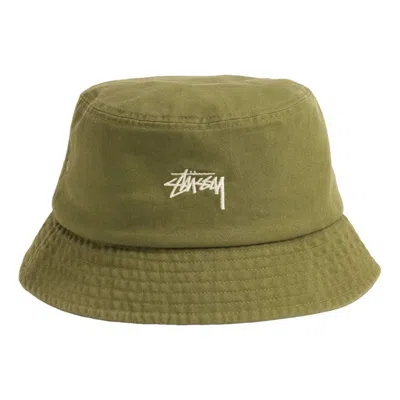 Stussy Stock Bucket Hat 'olive' In Green