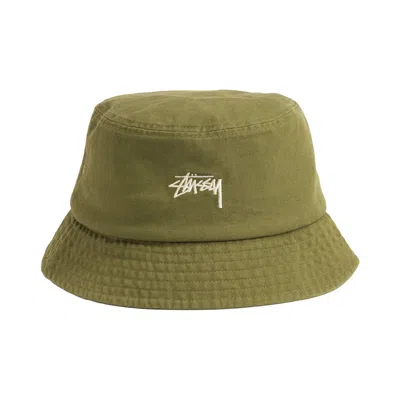 Pre-owned Stussy Stock Bucket Hat 'olive' | Green | Men's Size S/m