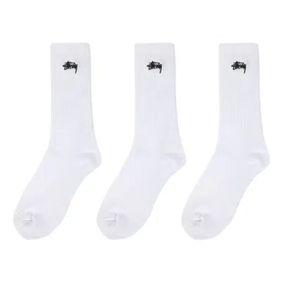 Pre-owned Stussy Stock Crew Pack (3 Pack) 'white'