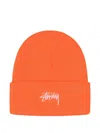 Stussy Stock Cuff Beanie In Orange