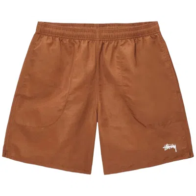 Pre-owned Stussy Stock Elastic Waistband Water Short 'tortoise' | Brown | Men's Size S