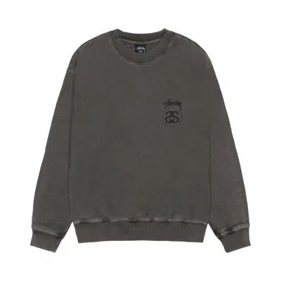 Pre-owned Stussy Stock Link Crew Pigment Dyed 'black' | Men's Size S