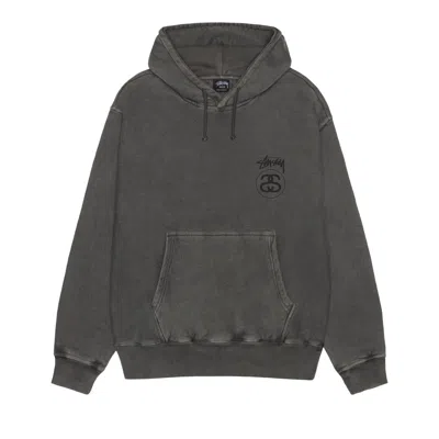 Pre-owned Stussy Stock Link Hoodie Pigment Dyed 'black' | Men's Size M