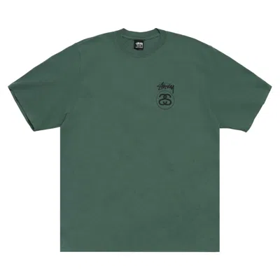 Pre-owned Stussy Stock Link Pigment Dyed Tee 'pine' | Green | Men's Size Xl