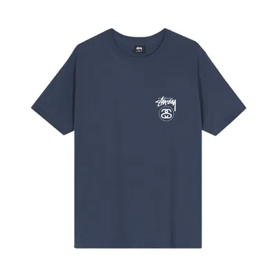 Pre-owned Stussy Stock Link Tee 'navy' In Blue