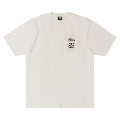 Pre-owned Stussy Stock Link Tee Pigment Dyed 'natural' | Cream | Men's Size L In White