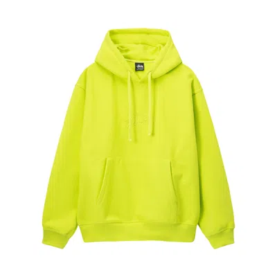 Pre-owned Stussy Stock Logo Applique Hoodie 'keylime' | Green | Men's Size L