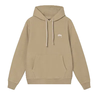 Pre-owned Stussy Stock Logo Hood 'khaki' In Brown