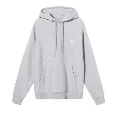 Pre-owned Stussy Stock Logo Hoodie 'grey Heather'