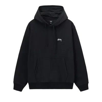 Pre-owned Stussy Stock Logo Hoodie 'washed Black'