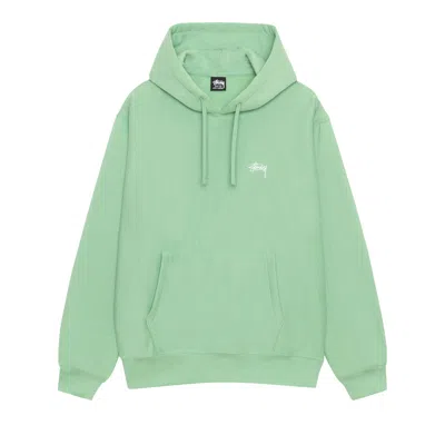 Pre-owned Stussy Stock Logo Hoodie 'zephyr Green'