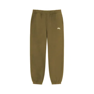 Pre-owned Stussy Stock Logo Sweatpant 'olive' In Green