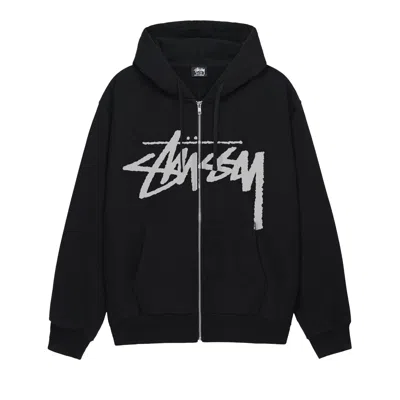 Pre-owned Stussy Stock Zip Hoodie 'black'