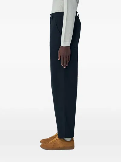 Stussy Straight-leg Logo-patch Trousers In Blue