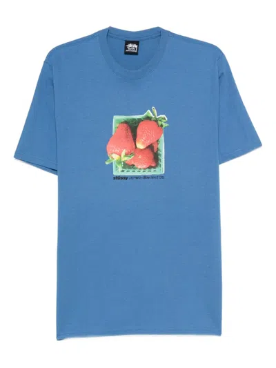 Stussy Berries T-shirt Mit Print In Blue