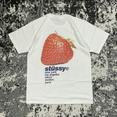 Pre-owned Stussy Strawberry Tee In White
