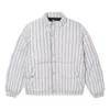 Stussy Stripe Down Puffer Jacket 'bone' In White