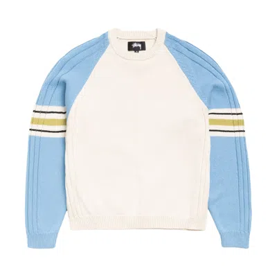 Pre-owned Stussy Stripe Raglan Crew 'blue' | Men's Size Xl