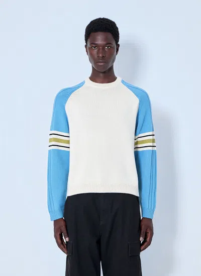 Stussy Stripe Raglan Crewneck Sweatshirt In Multi