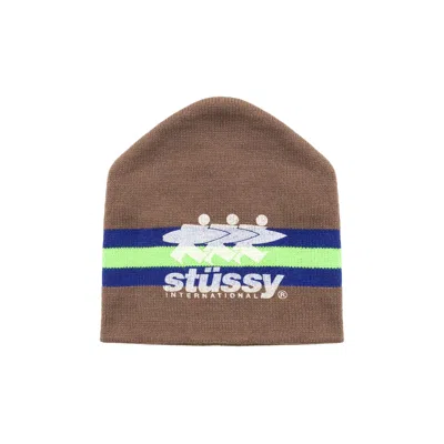 Pre-owned Stussy Stripe Ski Beanie 'tan' | Men's Size Onesize