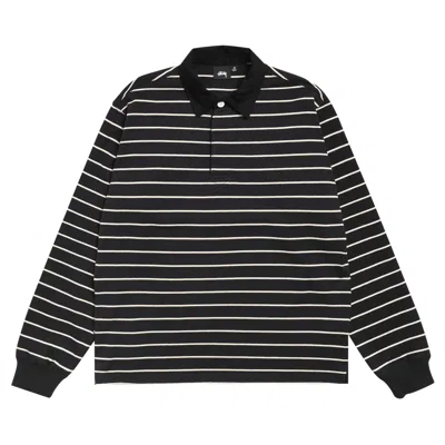 Pre-owned Stussy Striped Rugby Shirt 'black' | Men's Size M