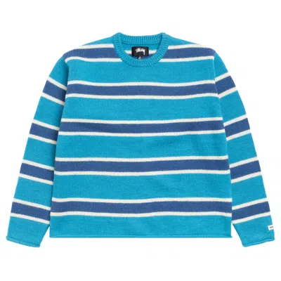 Pre-owned Stussy Striped Wool Sweater 'blue' | Men's Size Xxl