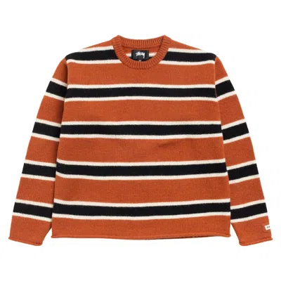 Pre-owned Stussy Striped Wool Sweater 'umber' | Red | Men's Size S