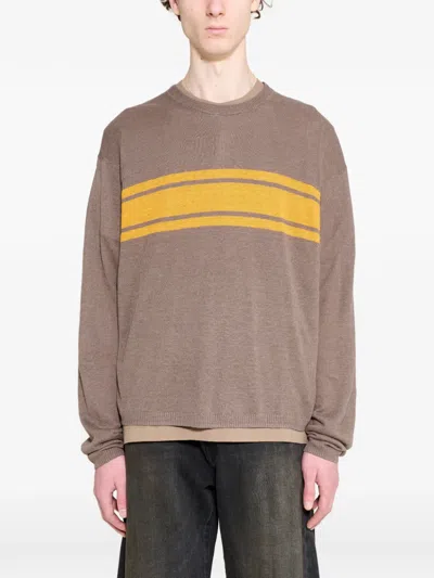 Stussy Striped-detail Long-sleeved Sweater In Multi