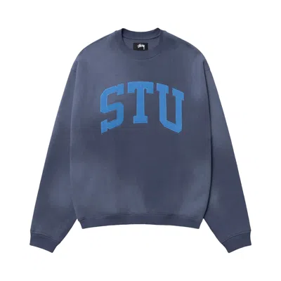 Pre-owned Stussy Stu Appliqué Crew 'blue' | Men's Size M