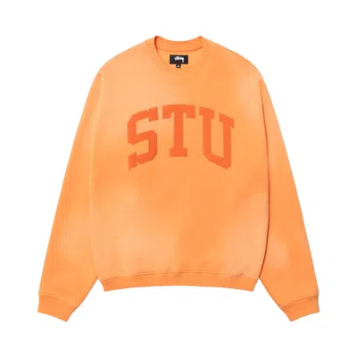 Pre-owned Stussy Stu Appliqué Crew 'orange' | Men's Size S