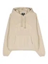 Stussy Logo Cotton Blend Hoodie In Beige