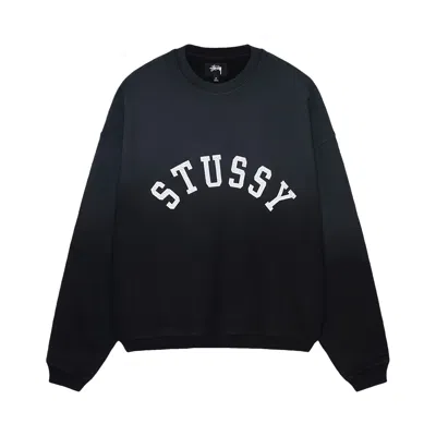 Pre-owned Stussy Sun Faded Oversized Crew 'black'