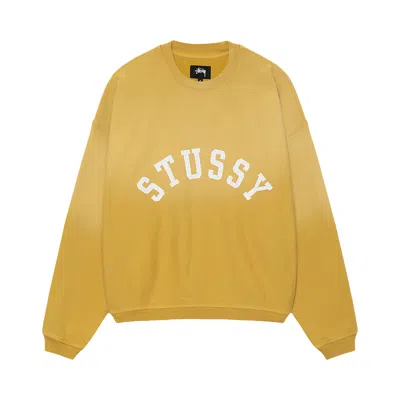 Pre-owned Stussy Sun Faded Oversized Crew 'yellow'