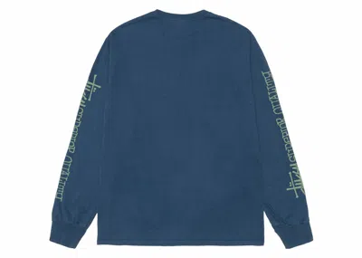 Pre-owned Stussy Superior Quality Pigment Dyed Long Sleeve Tee Shirt In Navy Blue