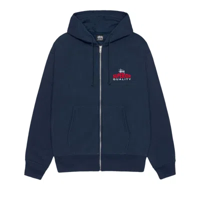 Pre-owned Stussy Superior Quality Zip Hoodie 'navy' | Blue | Men's Size L