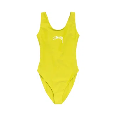 Pre-owned Stussy Surf Stock One Piece Swimsuit 'yellow' | Women's Size S