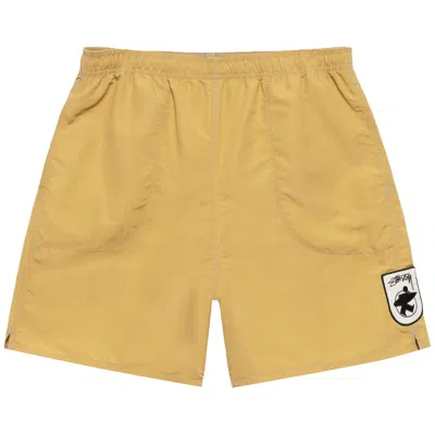 Pre-owned Stussy Surfman Patch Water Short 'sulphur' In Orange