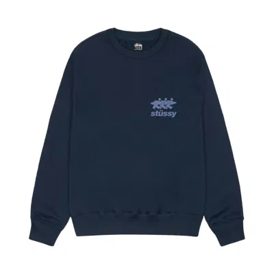 Pre-owned Stussy Surfwalk Crew 'navy' In Blue