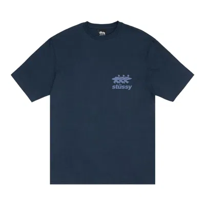 Pre-owned Stussy Surfwalk Tee 'navy' In Blue