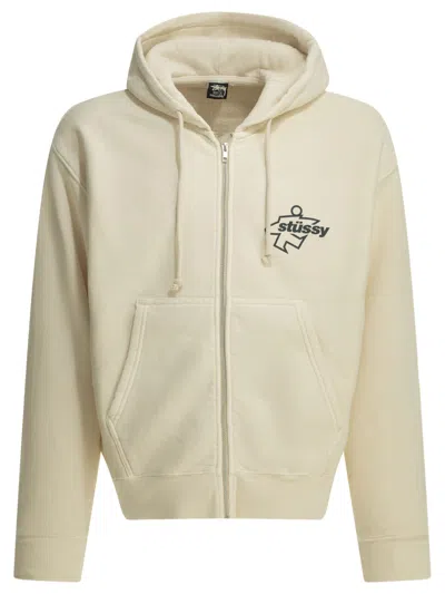 Stussy White Cotton Sweatshirts In Neutral